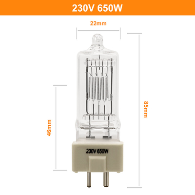 GY9.5 230V 650W Halogenowa lampa szperacz AC Reflektor Żarówka projektora teatralnego