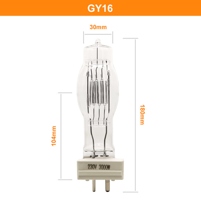 GY16 3000W Kwarcowa lampa halogenowa 3200k Żarówki reflektorów morskich z chłodnicą