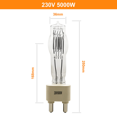 230V 5000W G38 ​​Studio Kwarcowa żarówka Lampa halogenowa łodzi 180mm 125000lm