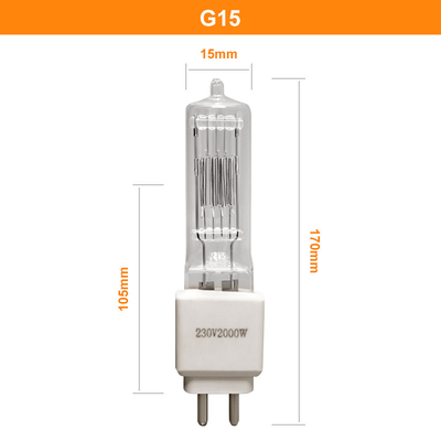 110V 230v 2000w Żarówka halogenowa Lampa kwarcowa G15 3200K Do kina w studiu filmowym