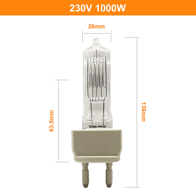 230V 1000W wolframowa lampa halogenowa do spektrofotometru G22