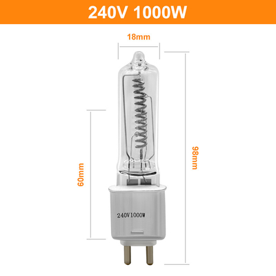 G9.5 240V 1000w Lampa halogenowa wolframowa z pojedynczą końcówką i lampą studyjną