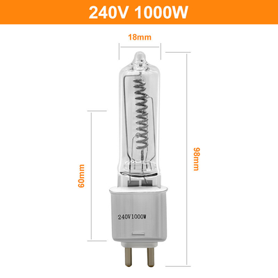 240V 1000W G9.5 Żarówki halogenowe Bipin Ogrzewanie na podczerwień Żarówka filmowa 98mm