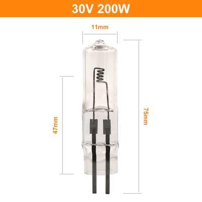 30V 200W Wyświetlacz halogenowy Lampa optyczna Dwupinowa żarówka halogenowa Typ wkładki z małymi koralikami
