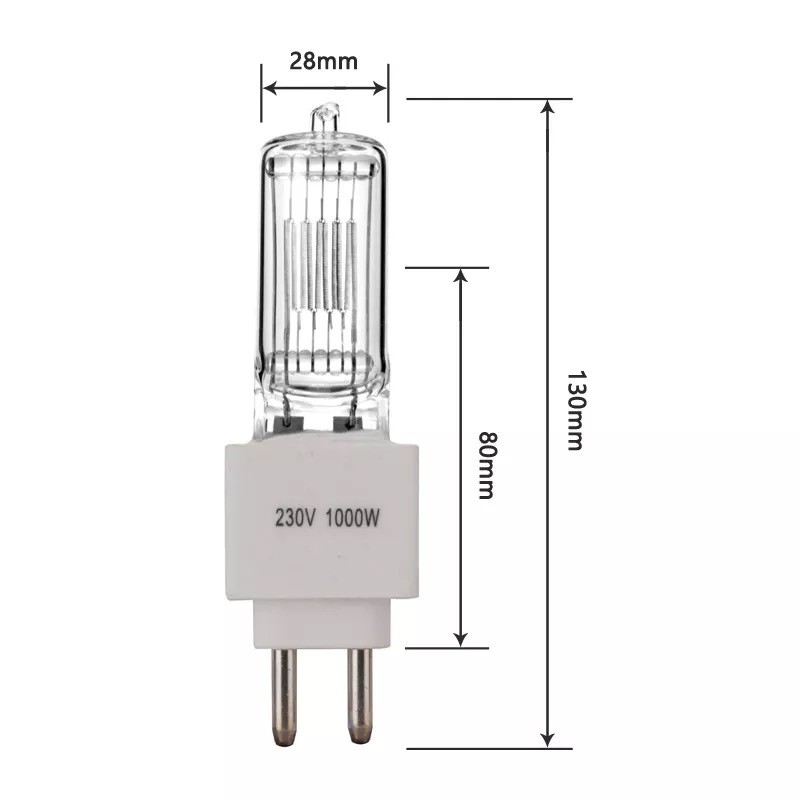 230V 1000W Kwarcowa żarówka halogenowa Lampa kwarcowa Światło halogenowe do oświetlenia scenicznego