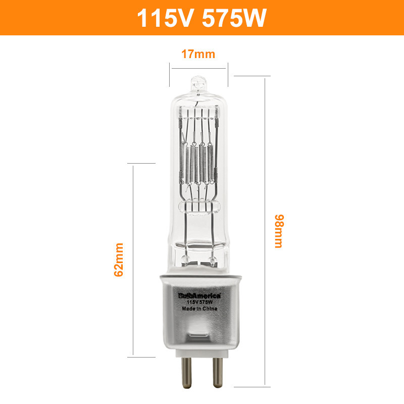 230V 115V 575W G9,5 Bi Pin Wymiana żarówki halogenowej fotograficznej