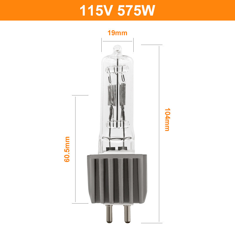 575W G9,5 Bi Pin Żarówka halogenowa Stage ETC 115V Srebrna