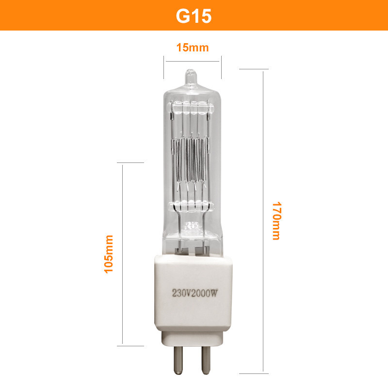 Żarówka halogenowa Bi Pin 2000w 230v 50000 lumenów G15